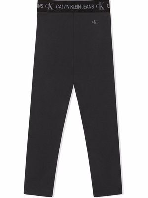 Calvin Klein Jeans logo waistband leggings - Black