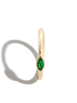 Jacquie Aiche 14kt yellow gold marquise emerald single hoop earring