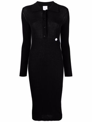 Patou logo-embroidered knitted dress - Black