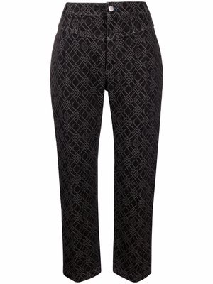 Koché monogram jacquard trousers - Black