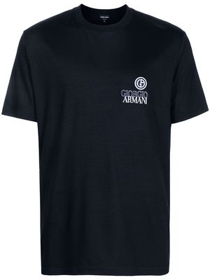 Giorgio Armani chest logo-print T-shirt - Blue
