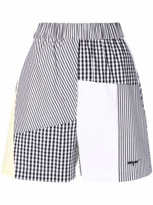 MSGM patchwork elasticated shorts - White