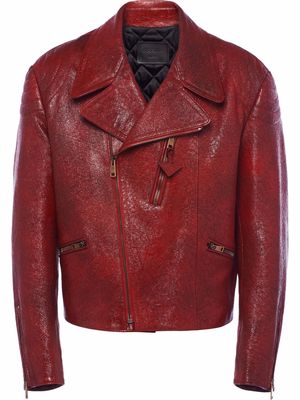 Prada leather biker jacket - Red