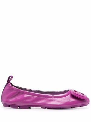 Hogan logo plaque ballerina shoes - Purple