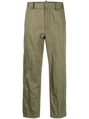 Dsquared2 wrinkled cropped straight-leg trousers - Green