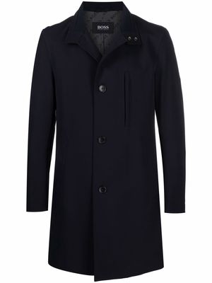 BOSS single-breasted tailored coat - Blue