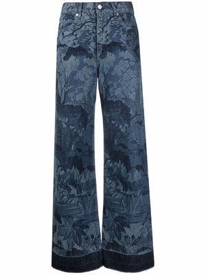 RED Valentino Emerald forest wide-leg jeans - Blue