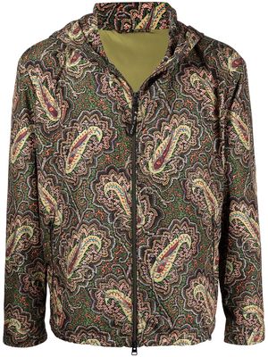 ETRO paisley-print hooded jacket - Brown