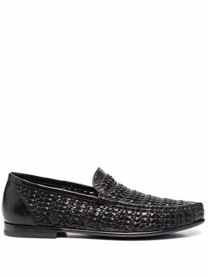 Officine Creative Libre woven leather loafers - Black
