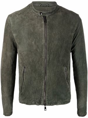 Giorgio Brato zipped front suede jacket - Green