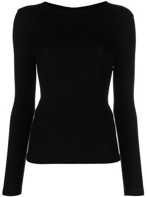 AG Jeans boat-neck long-sleeve jersey top - Black