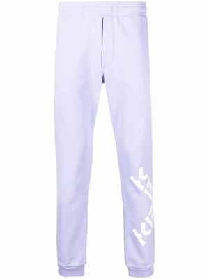 Kenzo logo-print cotton-blend track pants - Purple
