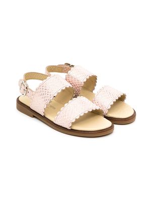 ANDANINES snakeskin-effect leather sandals - Pink