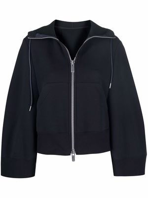 sacai oversized zip-up hoodie - Blue