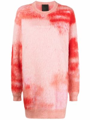 Givenchy abstract-pattern knitted sweater dress - Red