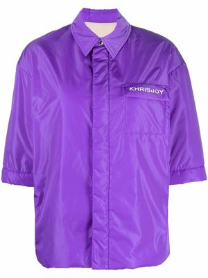 Khrisjoy logo-print short-sleeved shirt jacket - Purple