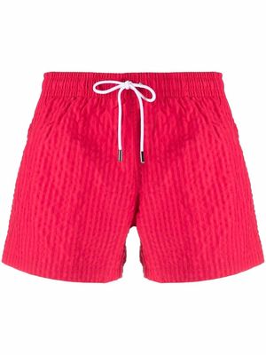 Antonella Rizza tonal-stripe drawstring swimming shorts - Red