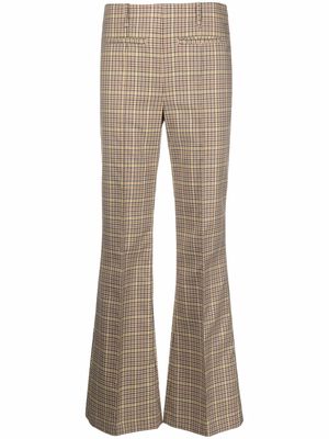 Manuel Ritz gingham-check flared trousers - Neutrals