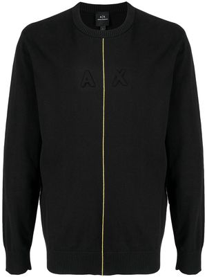 Armani Exchange embroidered-logo cotton jumper - Black