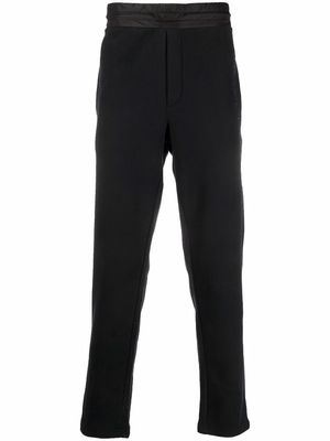 Moncler Drawcord embroidered-logo tapered joggers - Black
