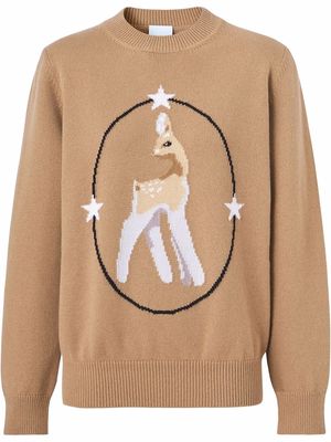 Burberry deer-motif knitted top - Brown