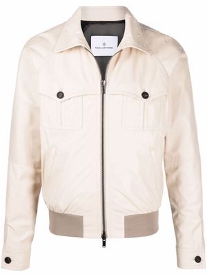 Tagliatore chest-pocket bomber jacket - White