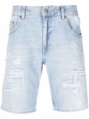 DONDUP distressed-detail denim shorts - Blue