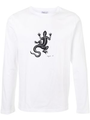 agnès b. Coulos lizard-print T-shirt - White