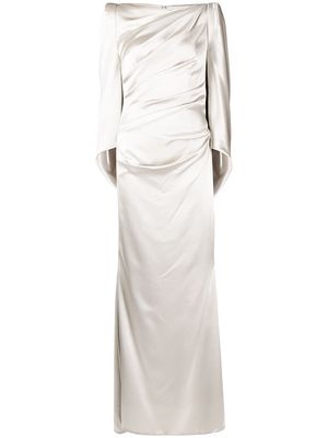 Talbot Runhof drape-design dress - Silver