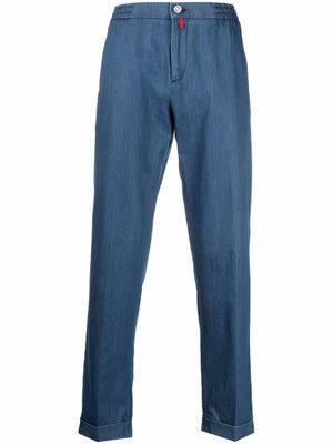 Kiton Thin straight-leg denim trousers - Blue
