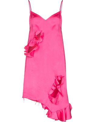 Marques'Almeida asymmetric cut-out slip dress - Pink