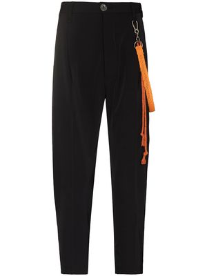Song For The Mute strap-detail tapered trousers - Black