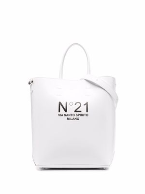 Nº21 medium logo-print tote bag - White