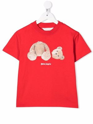 Palm Angels Kids bear-motif T-shirt - Red