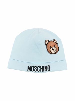 Moschino Kids Teddy Bear motif beanie - Blue