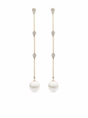 AUTORE MODA 9kt yellow gold Ellie sapphire and pearl earrings