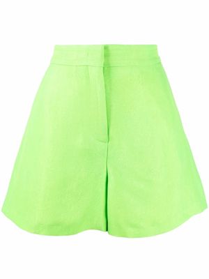 MSGM high-waist A-line shorts - Green