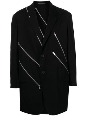 Yohji Yamamoto zip-detail single-breasted blazer - Black