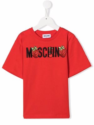Moschino Kids bead-embellishment T-shirt - Red