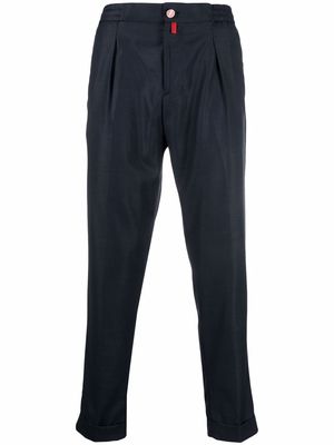 Kiton Coulisse straight-leg trousers - Blue