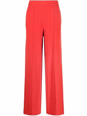 12 STOREEZ wide-leg stitched-crease trousers - Red