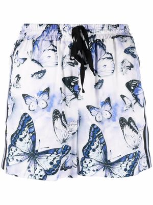 Ermanno Ermanno butterfly-print shorts - Neutrals