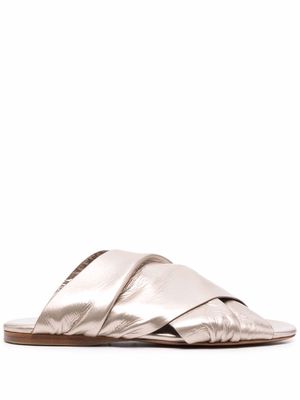 Forte Forte crossover metallic-leather sandals