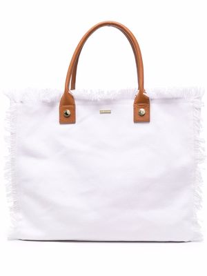 Melissa Odabash Ferrat frayed tote bag - White