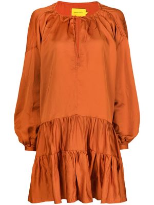 Marques'Almeida gathered-detail oversized dress - Orange