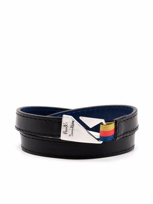 PAUL SMITH artist-stripe leather bracelet - Black