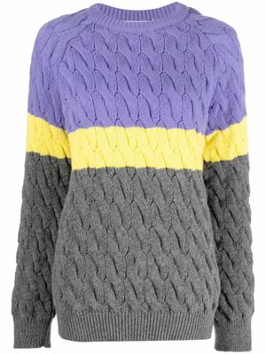 AMI AMALIA colour-block merino jumper - Grey