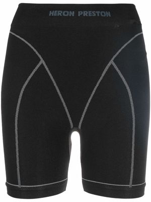 Heron Preston logo-waistband cycling shorts - Black