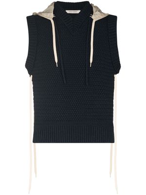 Craig Green hooded knitted vest - Blue