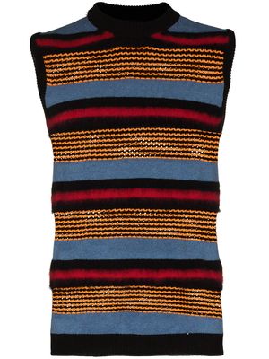 AGR stripe panelled knit sleeveless jumper - Blue